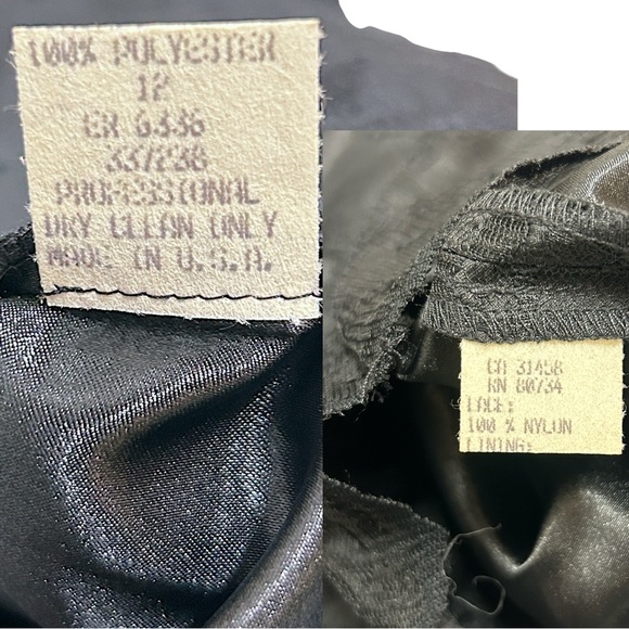 BCBGMaxAzria Vintage Dress Women Size 12 Black Lace Chemise Y2K Whimsigoth Fairy - Picture 5 of 12